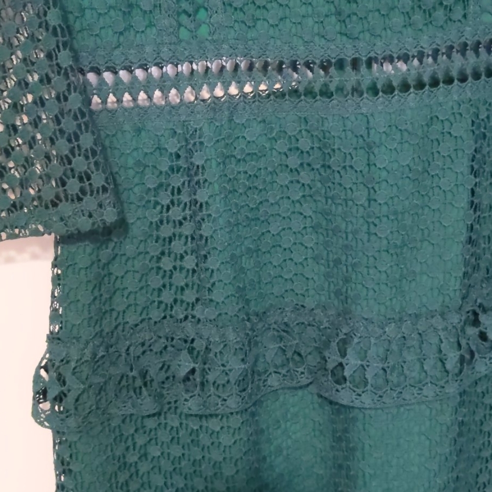 Asos green midi dress modest long sleeve - Picture 3 of 5